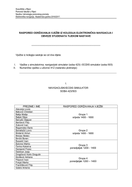 Popis studenata po grupama, tijek nastavnog semestra i obveze