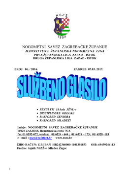 Glasnik 6-2017 - Nogometni savez Zagrebačke županije