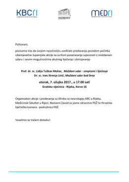 utorak, 7. ožujka 2017., u 17.00 sati