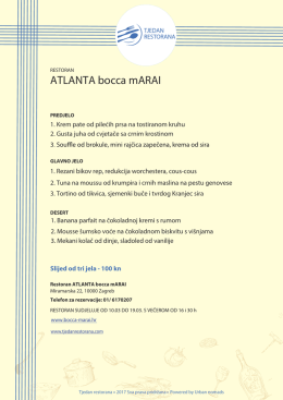 jelovnik Atlanta Bocca TR013