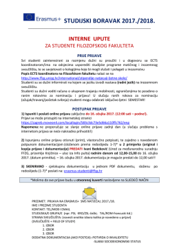 INTERNE upute i termin Info dana