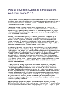 Svjetska poruka predsjednice ASSITEJ-a