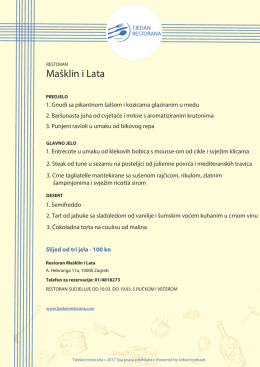 Mašklin i Lata - Tjedan restorana