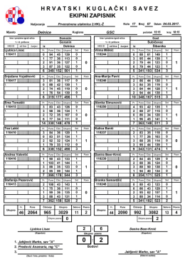 H R V A T S K I    K U G L A Č K I    S A V E Z EKIPNI ZAPISNIK