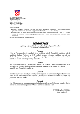 Godisnji plan javnih natjecaja 2017