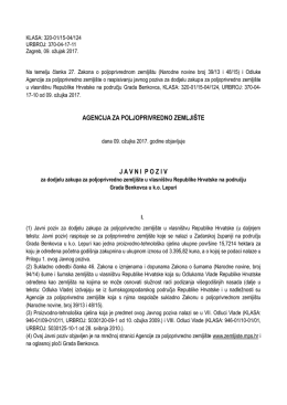 Javni poziv za zakup na području Grada Benkovca u k.o. Lepuri