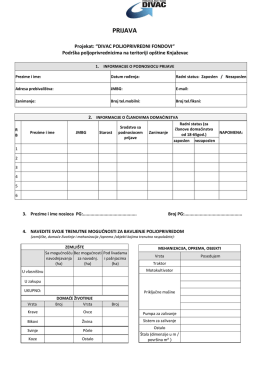 POLJOPRIVREDNA KOMPONENTA PROJEKTA 05