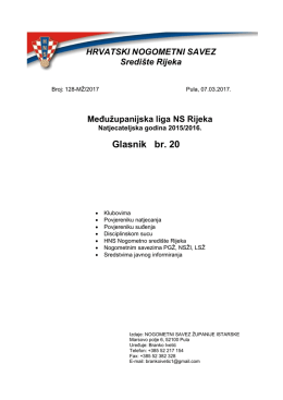 Glasnik br. 20 - Hrvatski nogometni savez