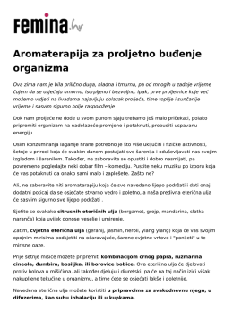 Aromaterapija za proljetno buđenje organizma