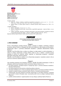 Pravilnik o financiranju udruga