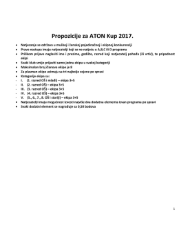Aton kup 2017. &ndash; komplet vježbe, bodovanje i propozicije