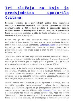 Tri slučaja na koje je predsjednica upozorila Cvitana