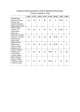Praktikum biokemije turnusi