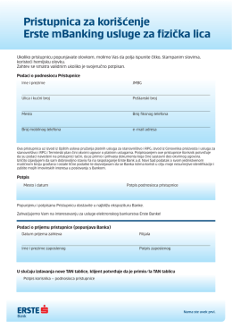 Pristupnica za korišćenje mBanking aplikacije
