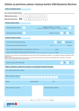Zahtev za promenu uslova i statusa Visa Business