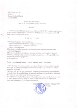 Poziv za skup&scaron;tinu