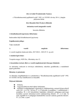Zirc és Lókút Óvodatársulás Tanácsa a "Közalkalmazottak