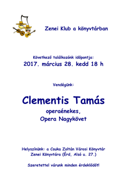 Zenei Klub - Csuka Zoltán Városi Könyvtár