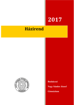 Házirend - Nagy Sándor József Gimnázium Budakeszi