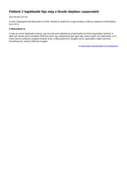 Földünk 2 legidősebb fája még a fáraók idejében