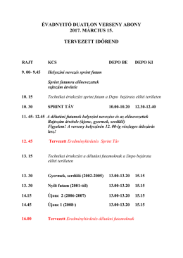 TERVEZETT IDŐREND