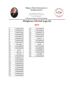 0071 -- Hatoszt&aacute;lyos emelt szintű matematika