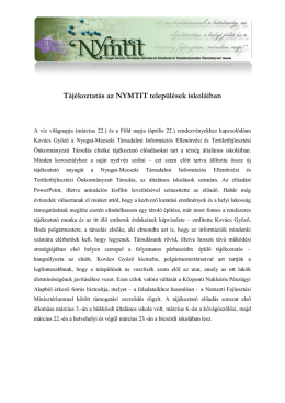 Tájékoztatás az NYmTIT települések iskoláiban.