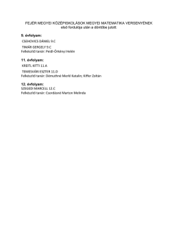 FEJ&Eacute;R MEGYEI K&Ouml;Z&Eacute;PISKOL&Aacute;SOK MEGYEI MATEMATIKA