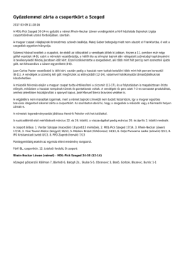 Győzelemmel z&aacute;rta a csoportk&ouml;rt a Szeged