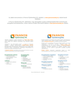 Az al&aacute;bbi domumentum a Pannon &Eacute;p&iacute;tőműhely Kft