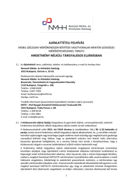 Ajánlattételi felhívás - NMHH-s