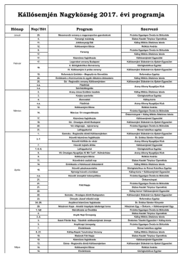 Programok - Kállósemjén Nagyközség Önkormányzata