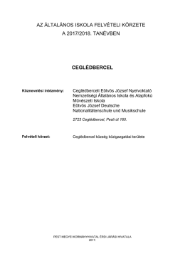 az &aacute;ltal&aacute;nos iskola felv&eacute;teli k&ouml;rzete a 2017/2018