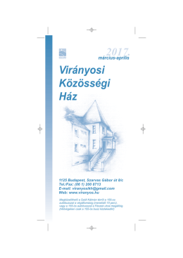 Aktuális - Virányosi Közösségi Ház