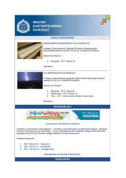 3. hírlevél - 2017. február 16. - Magyar Elektrotechnikai Egyesület