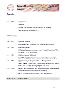 Agenda - RMB Budapest