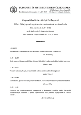 V&iacute;zgazd&aacute;lkod&aacute;si &eacute;s V&iacute;z&eacute;p&iacute;t&eacute;si Tagozat