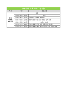 IRB지역 교육 프로그램(안)