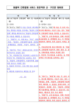 원클릭 간편결제 서비스 표준약관 신·구조문 대비표