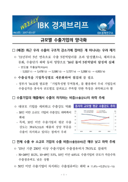 규모별 수출기업의 양극화 - IBK경제연구소