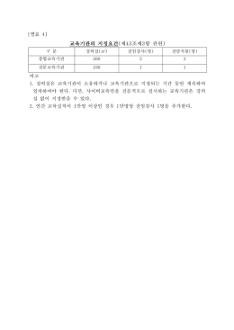 교육기관의 지정요건 제 조제 항 관련 ( 43 3 )