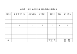 2017년 1월중 해외부사장 업무추진비 집행내역