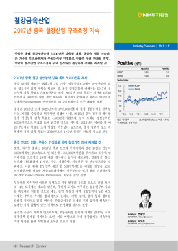 철강금속산업 2017년 중국 철강산업 구조조정 지속