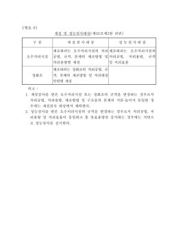구 분 재 질 검 사 대 상 성 능 검 사 대 상