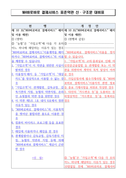 NH바로바로 결제서비스 표준약관 신·구조문 대비표