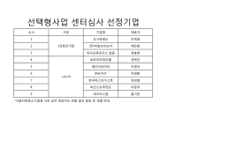 선택형사업 센터심사 선정기업