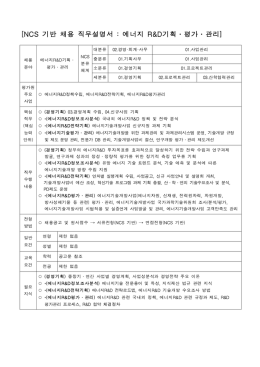한국에너지기술평가원2. 직무설명서