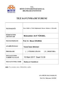 tez savunma duyurusu