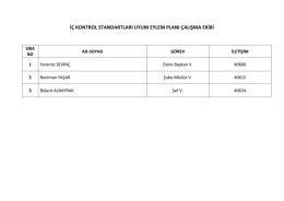 iç kontrol standartları uyum eylem planı çalışma ekibi