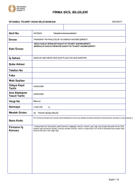 firma sicil bilgileri